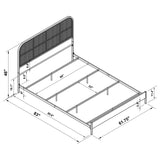Amherst Radio Weave Rattan Metal Queen Bed White | Queen | White | 360301Q