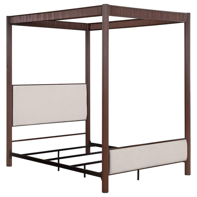Zimmerlee 89-inch Metal Canopy Bed Rust Brown