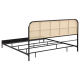 Amherst Radio Weave Rattan Metal Eastern King Bed Black | Black | 360351KE