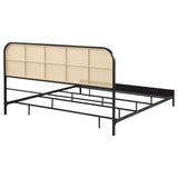 Amherst Radio Weave Rattan Metal Eastern King Bed Black | Black | 360351KE