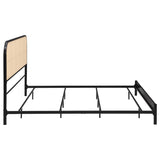 Amherst Radio Weave Rattan Metal Eastern King Bed Black | Black | 360351KE