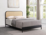 Amherst Radio Weave Rattan Metal Queen Bed Black | Queen | Black | 360351Q