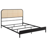 Amherst Radio Weave Rattan Metal Queen Bed Black | Queen | Black | 360351Q