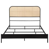Amherst Radio Weave Rattan Metal Queen Bed Black | Queen | Black | 360351Q