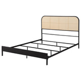 Amherst Radio Weave Rattan Metal Queen Bed Black | Queen | Black | 360351Q