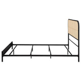 Amherst Radio Weave Rattan Metal Queen Bed Black | Queen | Black | 360351Q