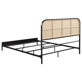Amherst Radio Weave Rattan Metal Queen Bed Black | Queen | Black | 360351Q