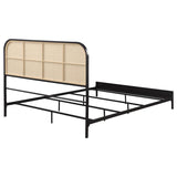 Amherst Radio Weave Rattan Metal Queen Bed Black | Queen | Black | 360351Q