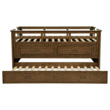 Carlsbad Wood Twin Captains Bed With Trundle Medium Brown | Twin | Brown | Medium Brown | 400716T