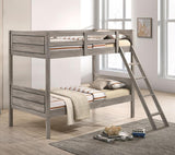 Ryder Wood Twin Over Twin Bunk Bed Weathered Taupe | King | Grey | Weathered Taupe | 400818