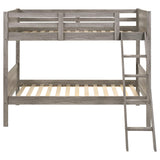 Ryder Wood Twin Over Twin Bunk Bed Weathered Taupe | King | Grey | Weathered Taupe | 400818