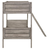 Ryder Wood Twin Over Twin Bunk Bed Weathered Taupe | King | Grey | Weathered Taupe | 400818