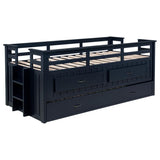 Carlsbad Wood Twin Captains Bed With Trundle Navy Blue | Twin | Blue | Navy Blue | 401980T