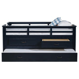 Carlsbad Wood Twin Captains Bed With Trundle Navy Blue | Twin | Blue | Navy Blue | 401980T