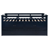 Carlsbad Wood Twin Captains Bed With Trundle Navy Blue | Twin | Blue | Navy Blue | 401980T