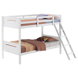 Littleton Wood Twin Over Twin Bunk Bed White | Twin | White | 405051WHT