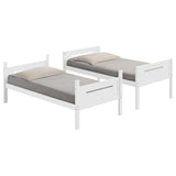 Littleton Wood Twin Over Twin Bunk Bed White | Twin | White | 405051WHT