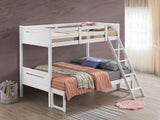 Littleton Wood Twin Over Full Bunk Bed White | White | 405052WHT