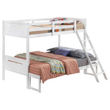 Littleton Wood Twin Over Full Bunk Bed White | White | 405052WHT