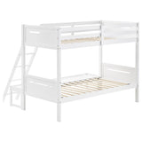 Littleton Wood Twin Over Full Bunk Bed White | White | 405052WHT