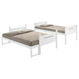 Littleton Wood Twin Over Full Bunk Bed White | White | 405052WHT