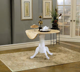 Allison Round 40-inch Drop Leaf Extension Dining Table White | White | 4241