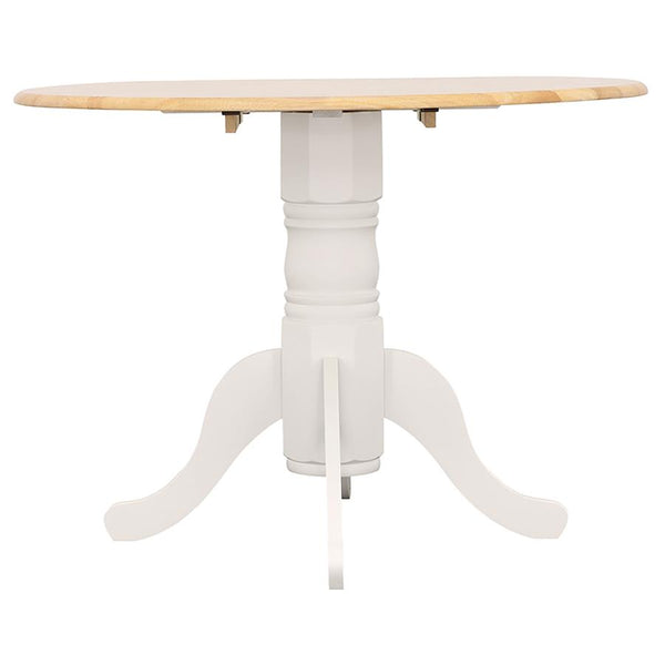 Allison 5-piece Round Drop Leaf Dining Table Set White