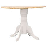 Allison Round 40-inch Drop Leaf Extension Dining Table White | White | 4241