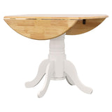 Allison Round 40-inch Drop Leaf Extension Dining Table White | White | 4241