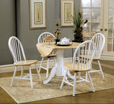 Allison Round 40-inch Drop Leaf Extension Dining Table White | White | 4241