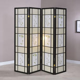 Catabella 4-Panel Room Divider Folding Shoji Screen Floral | Multi | Black | 4407