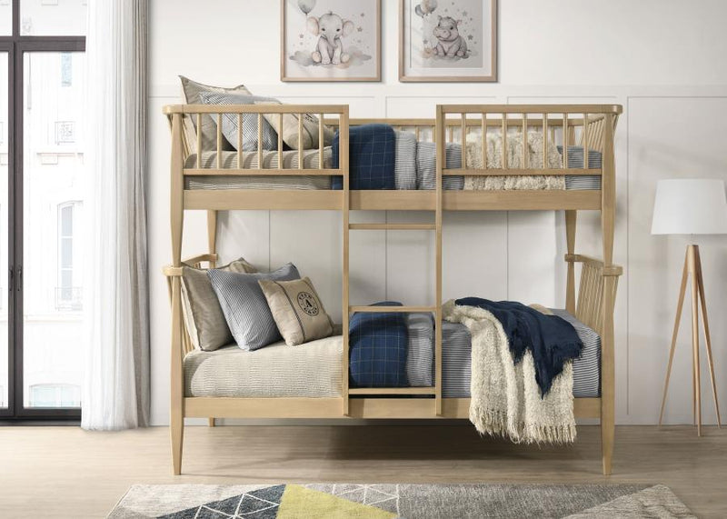 Abram Windsor Over Wood Bunk Bed with Ladder Black