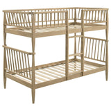 Abram Windsor Twin Over Twin Wood Bunk Bed with Ladder Almond | Brown Almond | 460061T