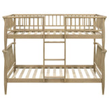Abram Windsor Twin Over Twin Wood Bunk Bed with Ladder Almond | Brown Almond | 460061T