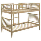 Abram Windsor Twin Over Twin Wood Bunk Bed with Ladder Almond | Brown Almond | 460061T