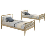 Abram Windsor Twin Over Twin Wood Bunk Bed with Ladder Almond | Brown Almond | 460061T