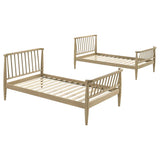 Abram Windsor Twin Over Twin Wood Bunk Bed with Ladder Almond | Brown Almond | 460061T