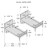 Abram Windsor Twin Over Twin Wood Bunk Bed with Ladder Almond | Brown Almond | 460061T