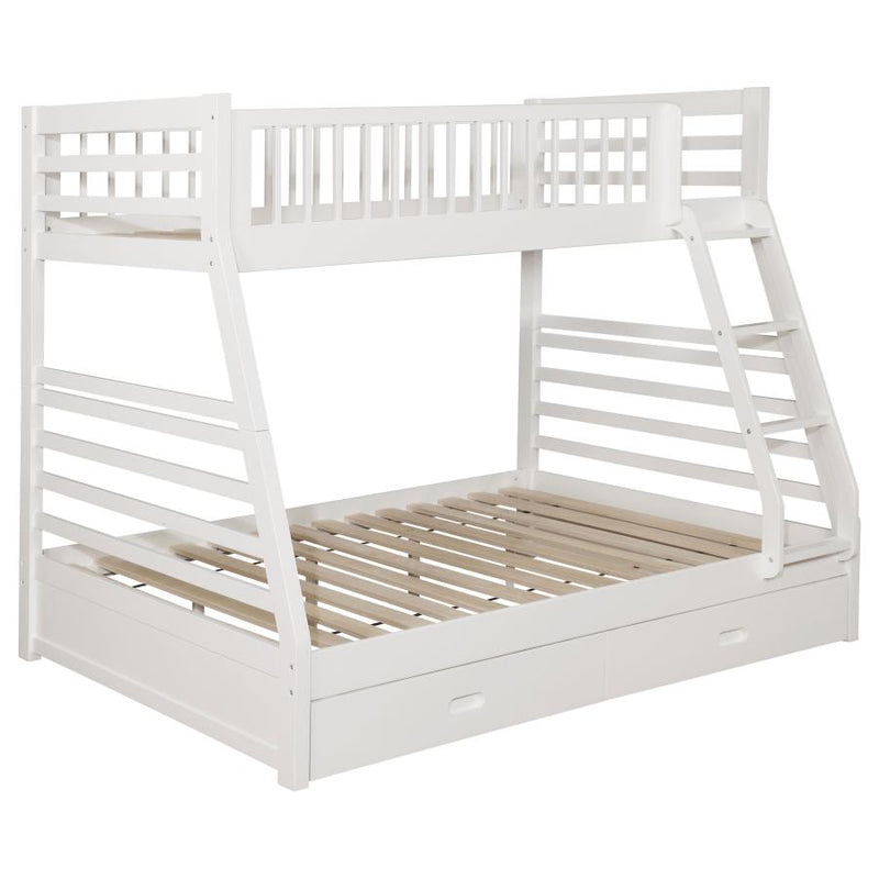 Ashton 2-drawer Wood Over Bunk Bed White