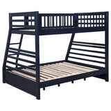 Ashton 2-drawer Wood Twin Over Full Bunk Bed Navy Blue | Full | Blue | Navy Blue | 460181