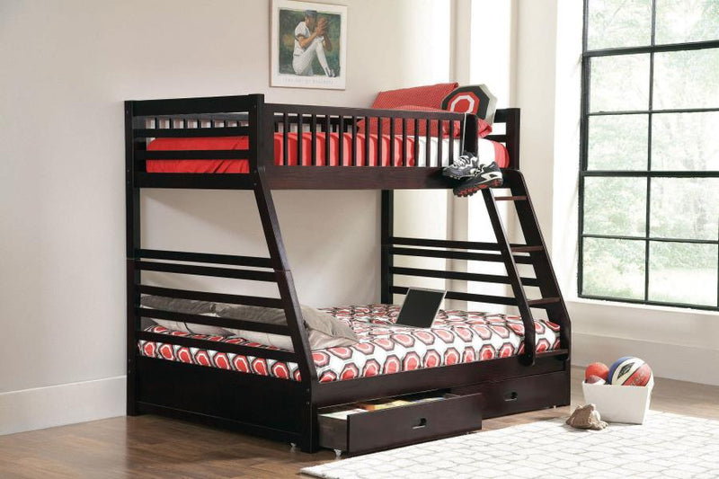 Ashton 2-drawer Wood Over Bunk Bed White