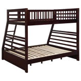 Ashton 2-drawer Wood Twin Over Full Bunk Bed Cappuccino | Full | Brown | Cappuccino | 460184