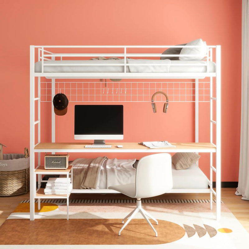 Bettoni Metal Over Workstation Bunk Bed Matte Black