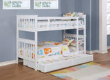 Chapman Wood Twin Over Twin Bunk Bed with Mattress White | Twin | White | 460244N-SM
