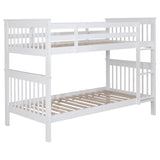 Chapman Wood Twin Over Twin Bunk Bed White | Twin | White | 460244N