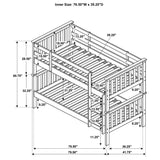 Chapman Wood Twin Over Twin Bunk Bed White | Twin | White | 460244N