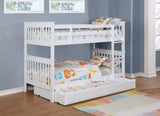 Chapman Wood Twin Over Twin Bunk Bed White | Twin | White | 460244N