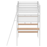 Campus 3-shelf Metal Twin Workstation Loft Bed Matte White | Full | White | Matte White | 460332WHT