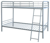 Carson Metal Twin Over Twin Bunk Bed Glossy Silver | Full | Silver | Glossy Silver | 460334SVR