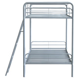 Carson Metal Twin Over Twin Bunk Bed Glossy Silver | Full | Silver | Glossy Silver | 460334SVR